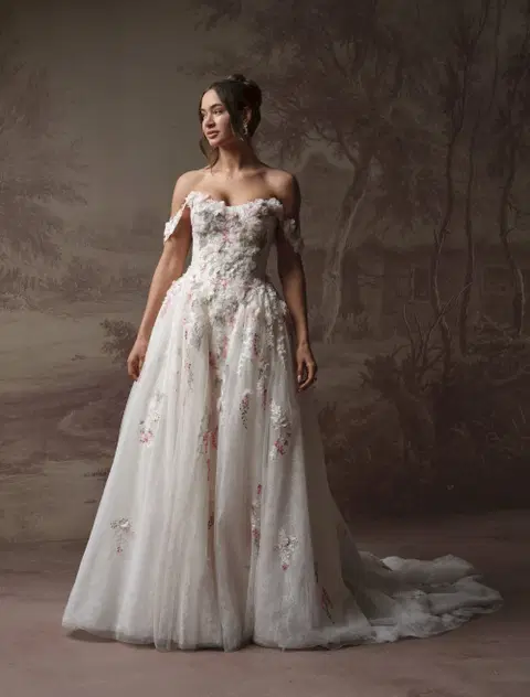 Benton wedding dress by Maggie Sottero, A-line, lace