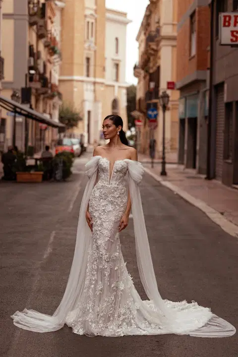 Enigmatic wedding dress by Carfelli, mermaid, lace