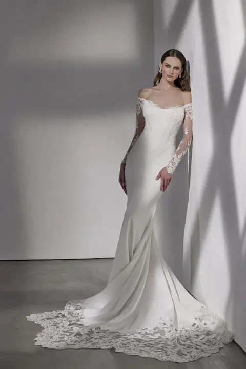 Berkeley wedding dress by Avenue by Josephine Scott, trumpet, crepe