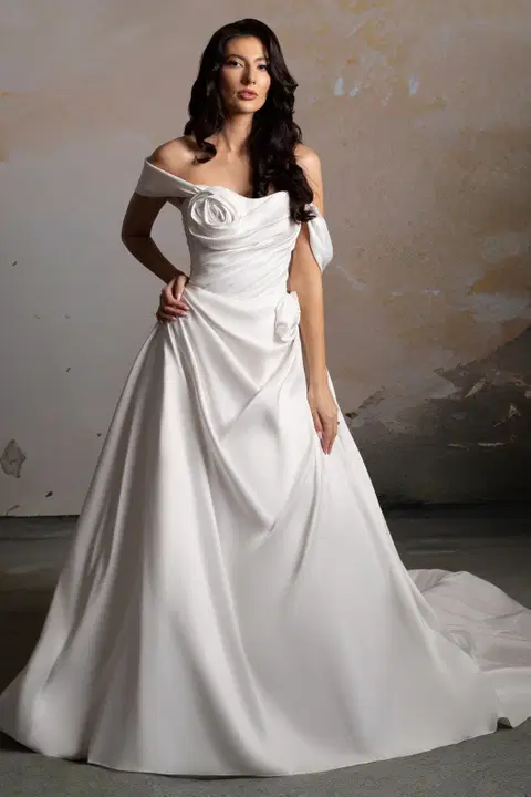 Riley wedding dress by Donna Salado Bridal, ball gown, satin