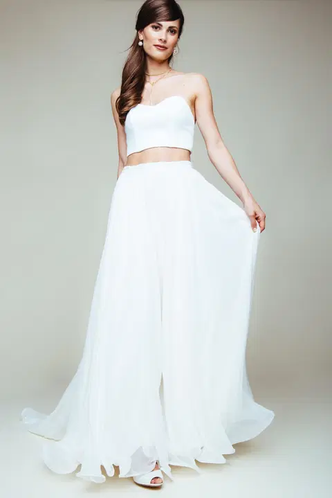 Seidenchiffon-Rock S-1056 wedding dress by KUESS die BRAUT, A-line, chiffon