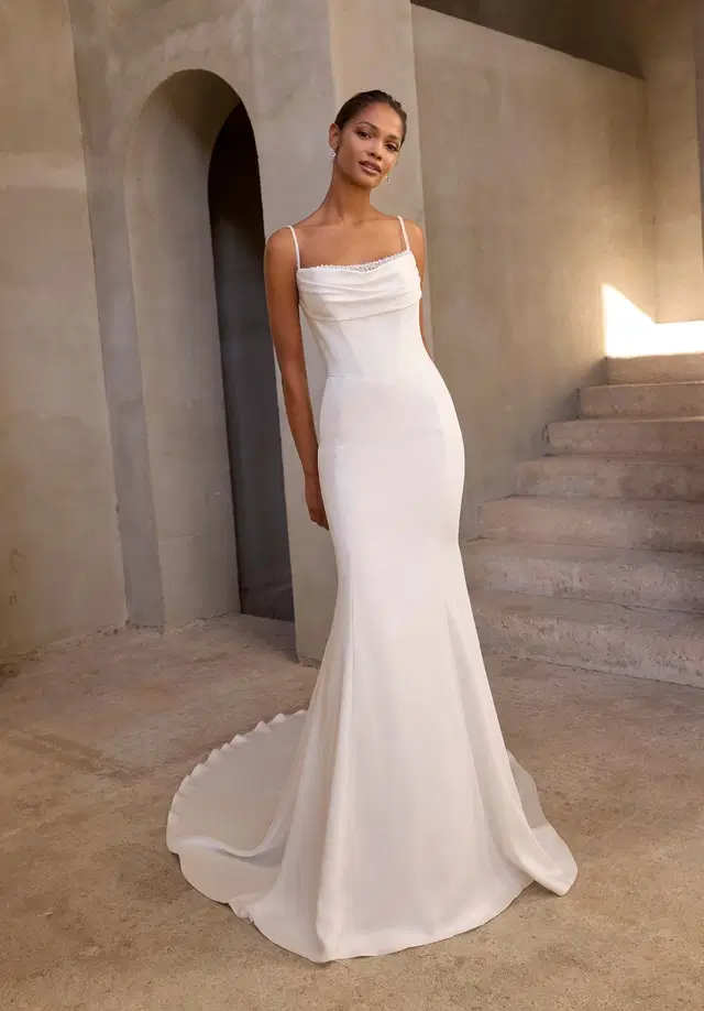 Alia by Mori Lee: Fit & Flare silhouette, scoop neckline, chiffon