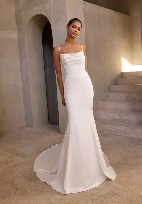 Alia wedding dress by Mori Lee, fit & flare, chiffon