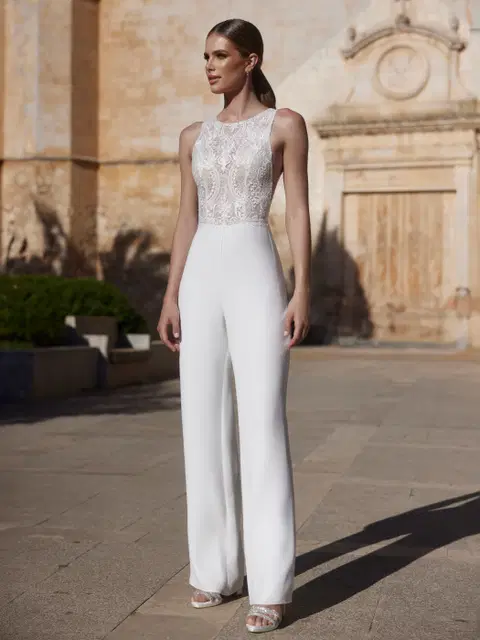 Astrid wedding dress by Bianco Evento, jumpsuit, crepe