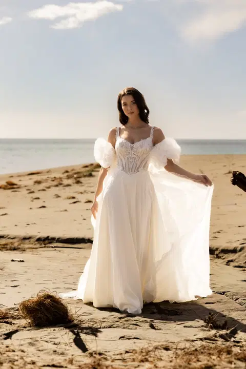 Denise wedding dress by Amo & Luv, A-line, tulle