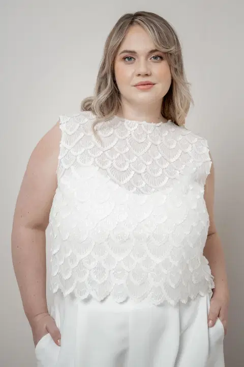 Top Eske Curvy by noni, two-piece, lace