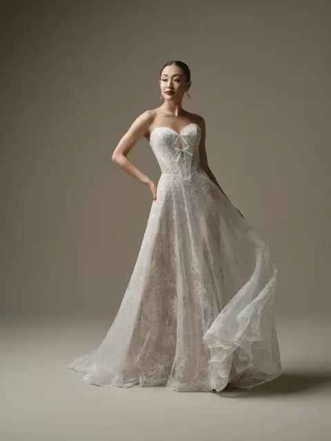 Granger wedding dress by Sottero & Midgley, A-line, crepe