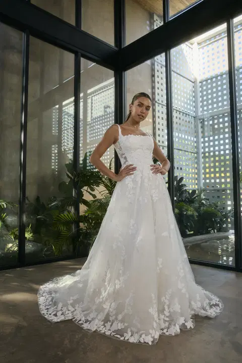 Style BL503 wedding dress by Beloved by Casablanca, fit & flare, lace