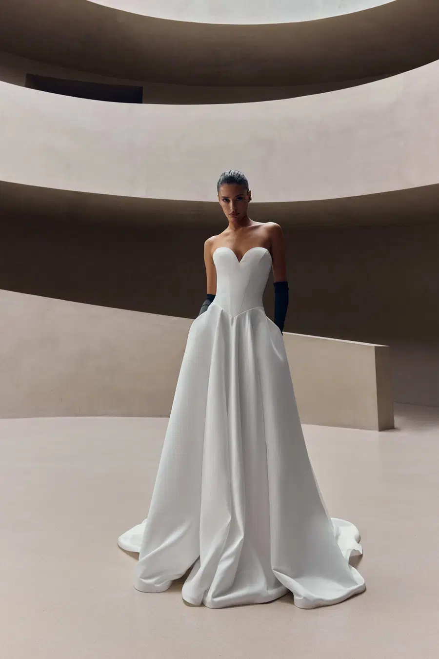 Avalora by Milla Nova: A-Line silhouette, sleeveless, satin
