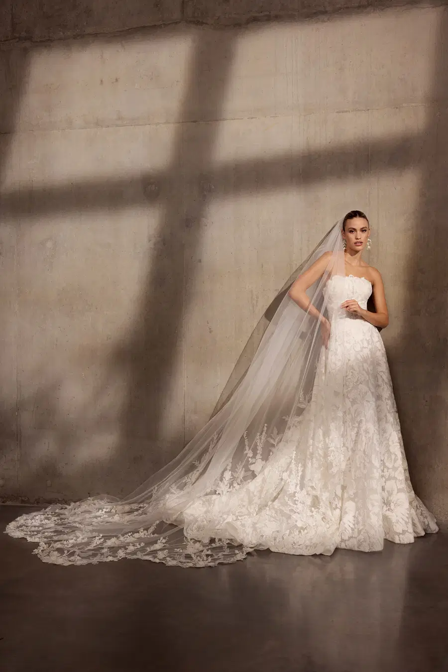 Amara by Avenue by Josephine Scott: A-Line silhouette, sweetheart neckline, detachable sleeves, lace
