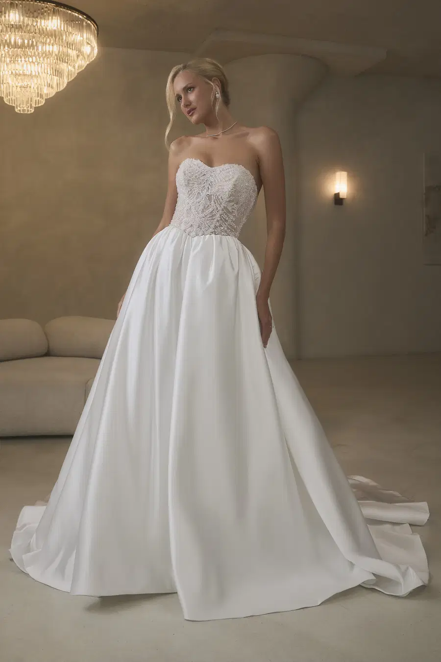 2636 by Casablanca Bridal: A-Line silhouette, sweetheart neckline, satin