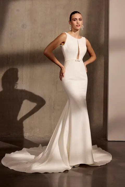 Margaux wedding dress by Avenue by Josephine Scott, mermaid, crepe