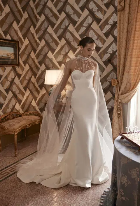 Eleanor 25-003 wedding dress by Ricca Sposa Atelier, mermaid, stretch satin