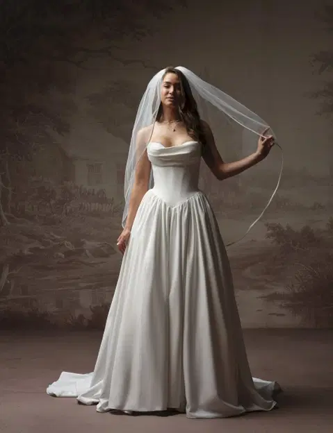 Vanessa wedding dress by Rebecca Ingram, A-line, tulle