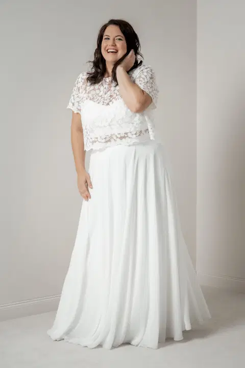 Top Aza Curvy by noni, two-piece, lace