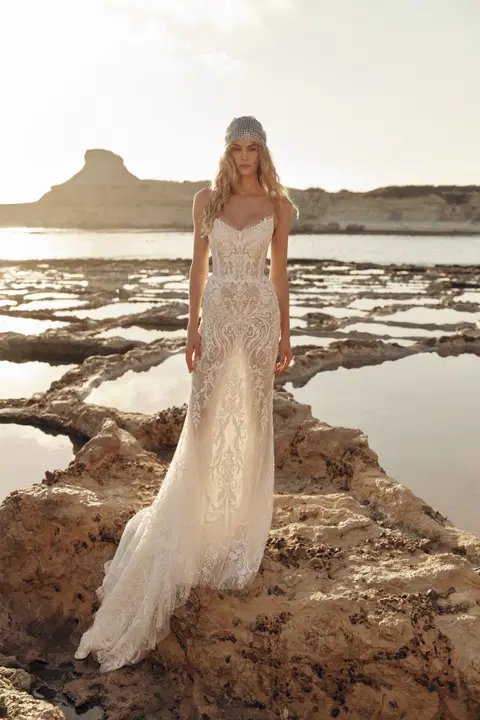 Moonlite wedding dress by Eva Lendel, mermaid, lace