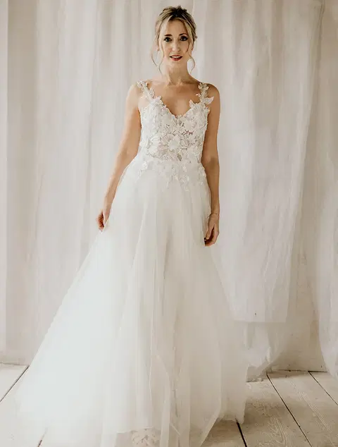 Livia wedding dress by Esther Hofmann, A-line, tulle