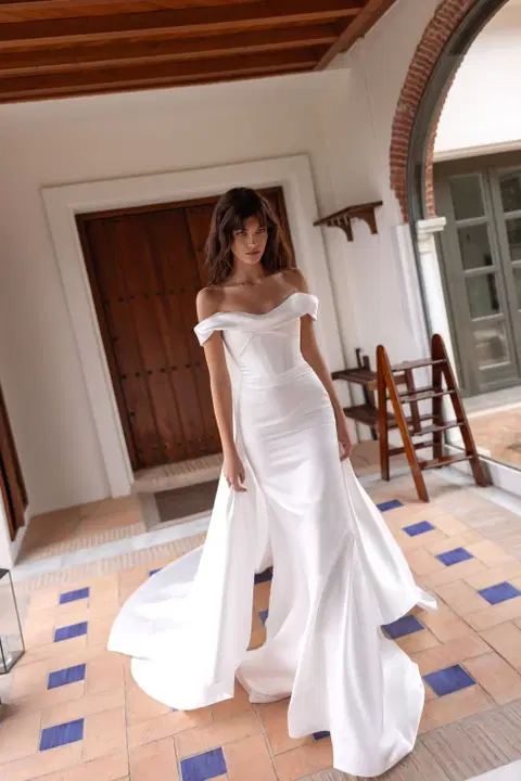 Selora wedding dress by Tina Valerdi, mermaid, satin