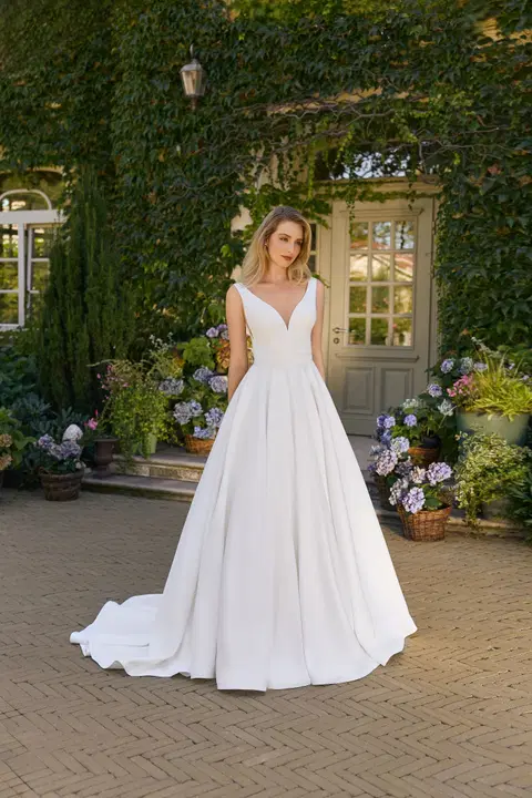 Style 1151 wedding dress by Angela Bianca, ball gown, satin