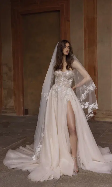Toni 24-020(2) wedding dress by Love by Ricca Sposa, A-line, tulle