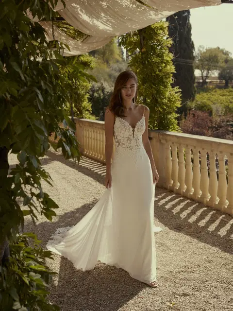 Debra wedding dress by Modeca Bridal, A-line, chiffon