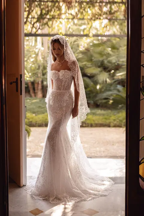 Francoise wedding dress by Tina Valerdi, mermaid, lace