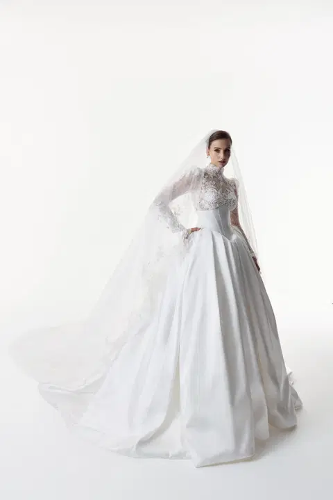 Annalise wedding dress by Josephine Scott, ball gown, lace