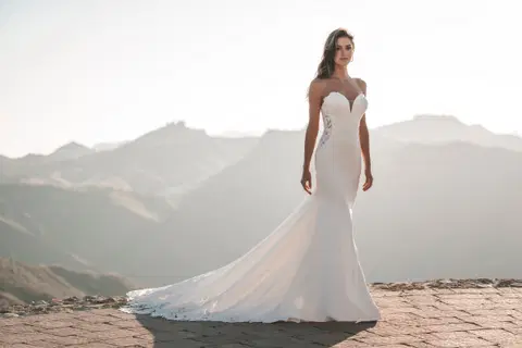 Style A1214 wedding dress by Allure Bridals, mermaid, crepe