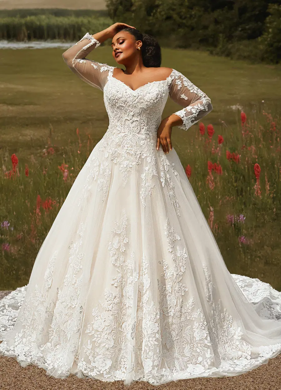 PH8269 by Envy by Phoenix: Ball Gown silhouette, sweetheart neckline, tulle, chapel train