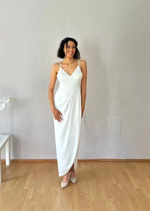 Kleid ST 0729 by myprettydress by Basedow, crepe, V-neck
