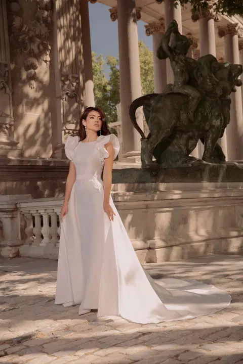 Style TO-2230T wedding dress by Agnes, trumpet, satin