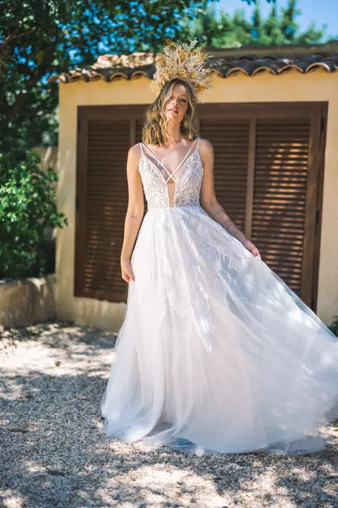 Destiny wedding dress by Malee, A-line, lace