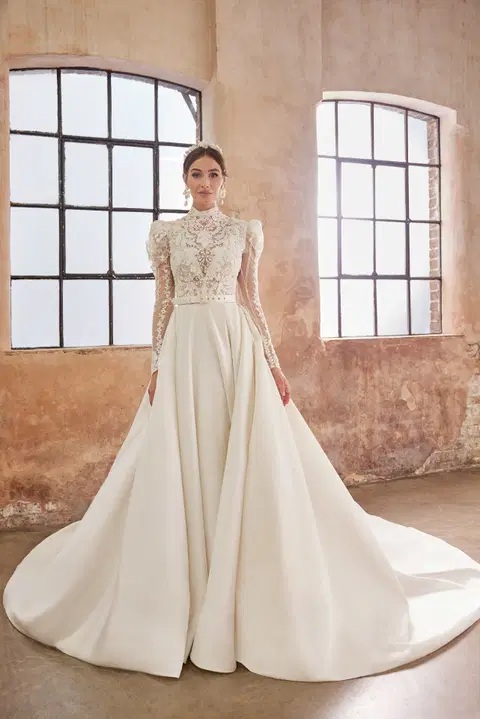 Octavia wedding dress by Josephine Scott, A-line, lace