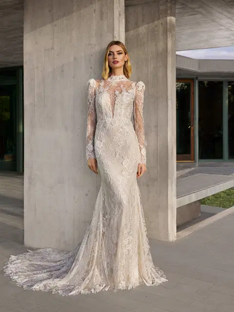 Noley wedding dress by Pronovias, mermaid, lace