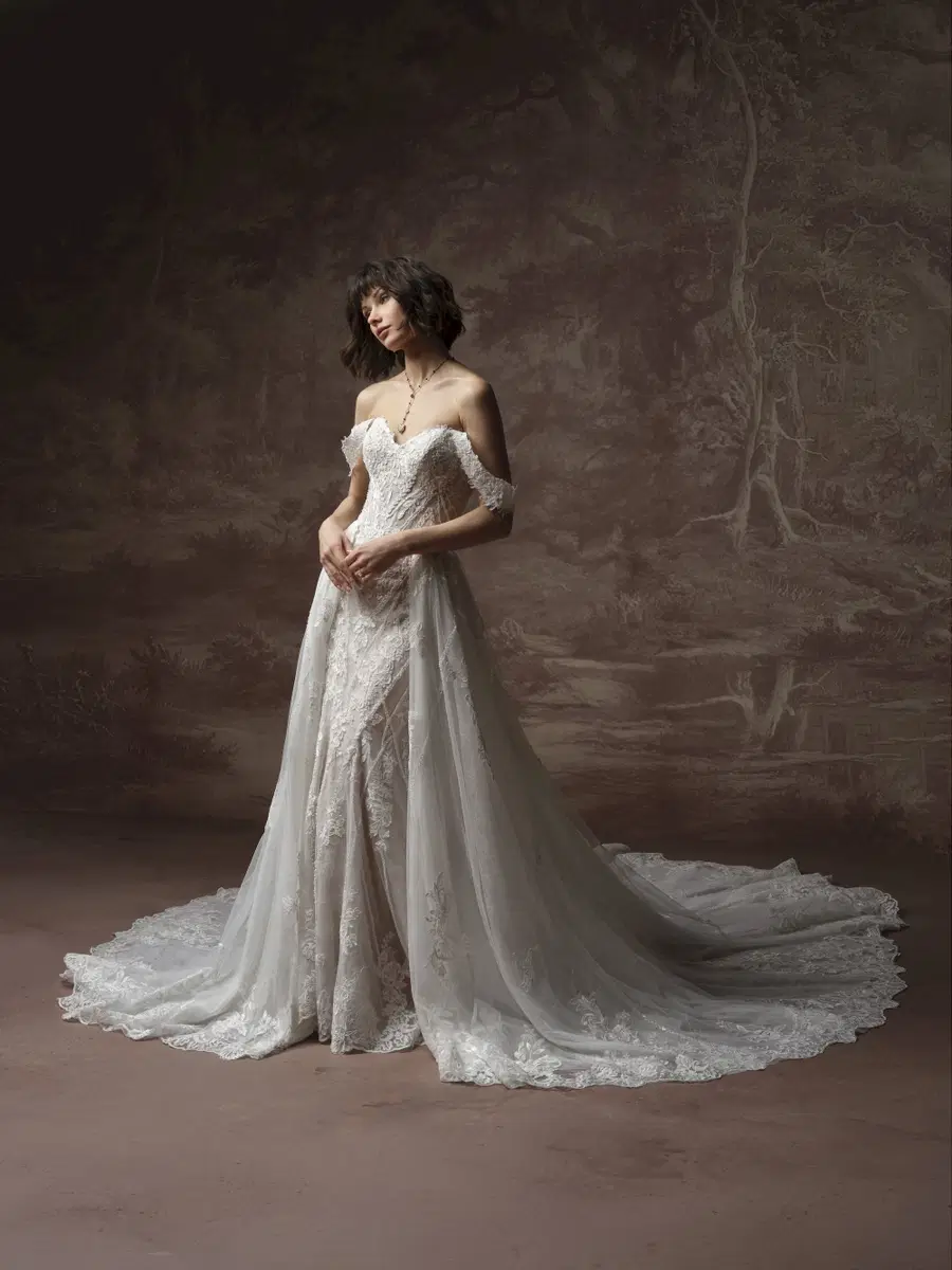 HESTER by Sottero & Midgley: A-Line silhouette, sweetheart neckline, cap sleeves, lace