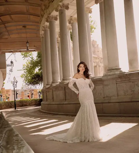 Style TO-2225T wedding dress by Agnes, mermaid, lace