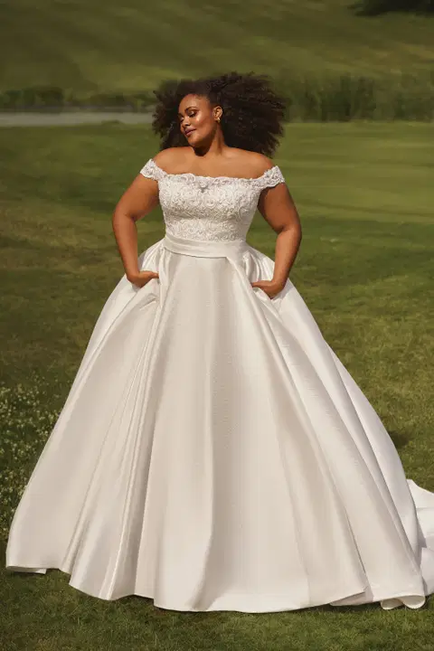Style PH7027 wedding dress by Envy by Phoenix, ball gown, mikado