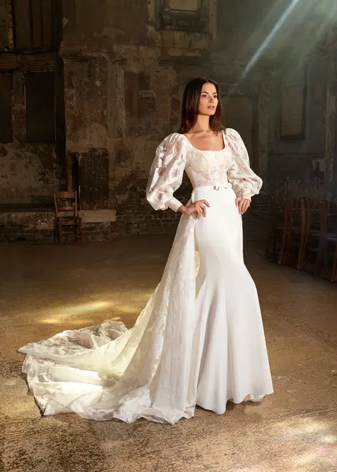 My Way wedding dress by Dando London, trumpet, crepe