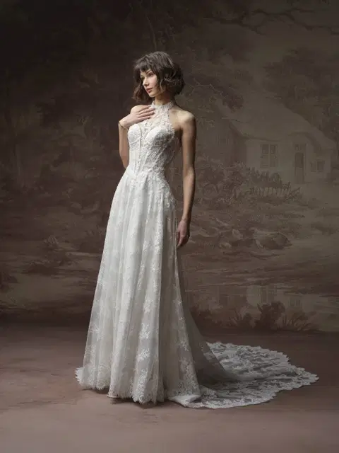 Lucca Marie wedding dress by Maggie Sottero, A-line, lace