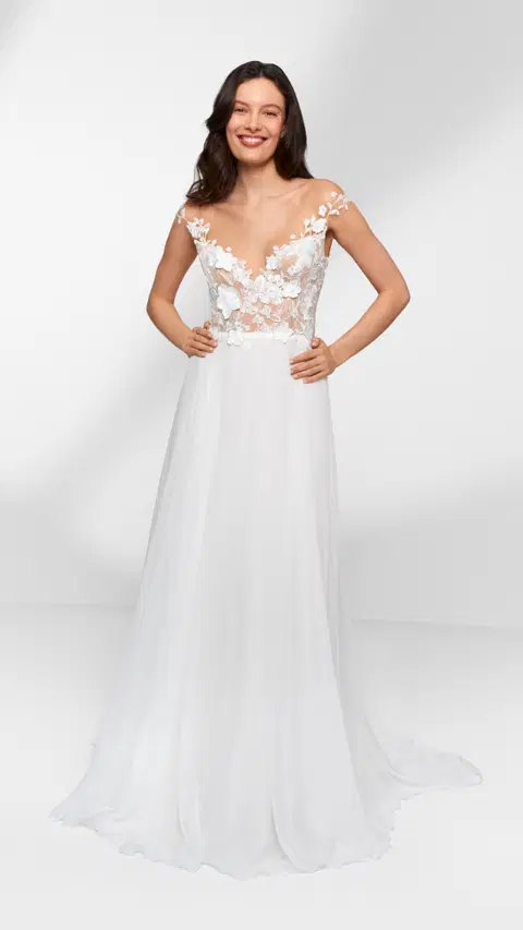 Tosha wedding dress by Anna Kara, A-line, chiffon