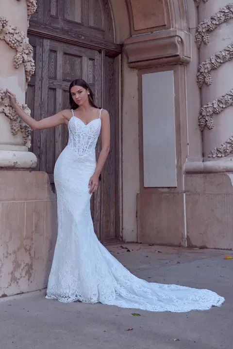 126254 Marina wedding dress by Calla Blanche, trumpet, lace