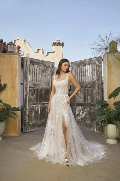 Jasper wedding dress by Beloved by Casablanca, A-line, lace