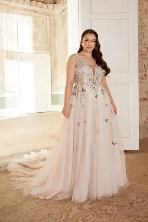 Style 44530 wedding dress by Sincerity Bridal, A-line, V-neck
