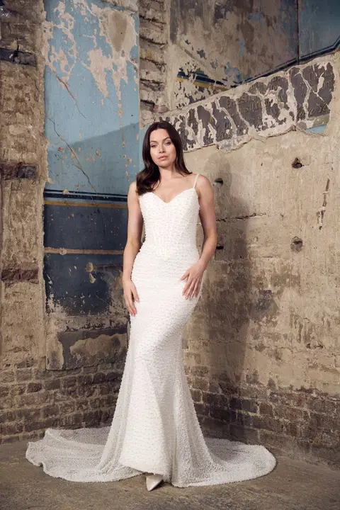 Saville Row Brautkleid von Dando London, Gerade, Sweetheart