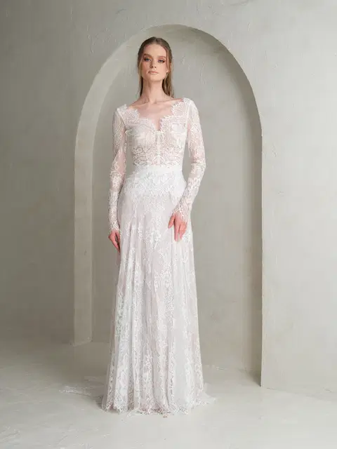 Mary wedding dress by Katya Katya London, A-line, lace