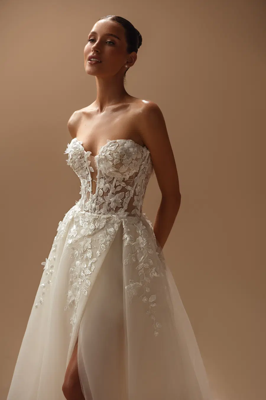 Maeve by Ella Novia: Ball Gown silhouette, sweetheart neckline, sleeveless, tulle