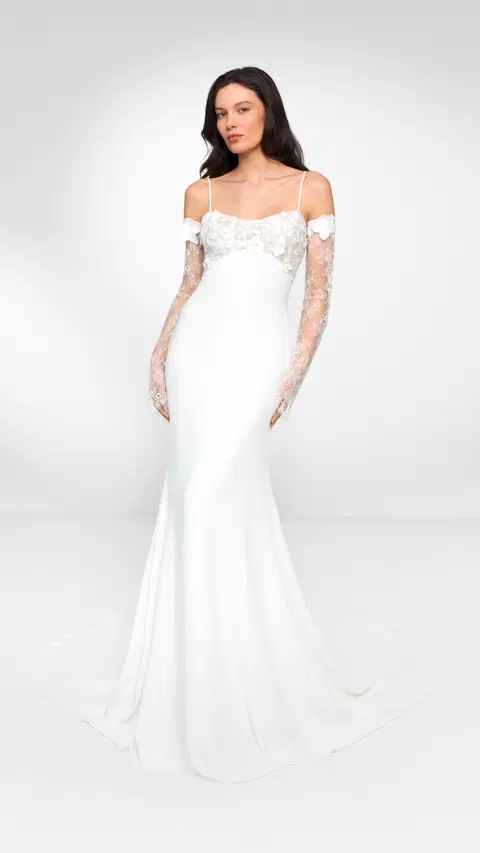 Aireen wedding dress by Anna Kara, fit & flare, crepe