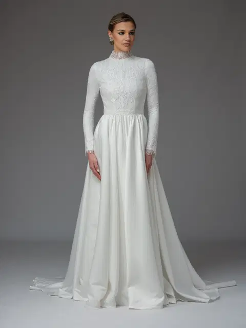 Yasmin wedding dress by Katya Katya London, A-line, lace