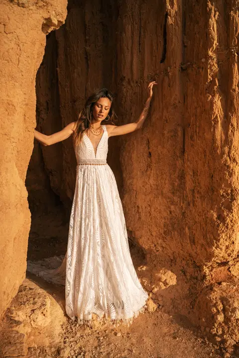 Cayden wedding dress by Malee, A-line, lace