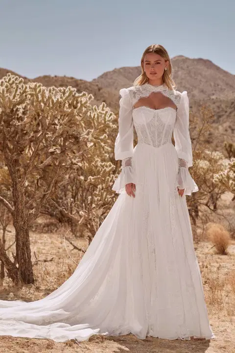 LP2601 Arden wedding dress by Calla Blanche, A-line, lace